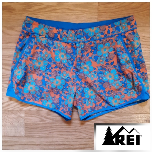 REI Pants - Floral Athletic Drawstring hiking Shorts REI